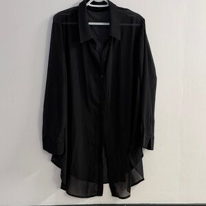 SHEIN Black Button Down Shirt